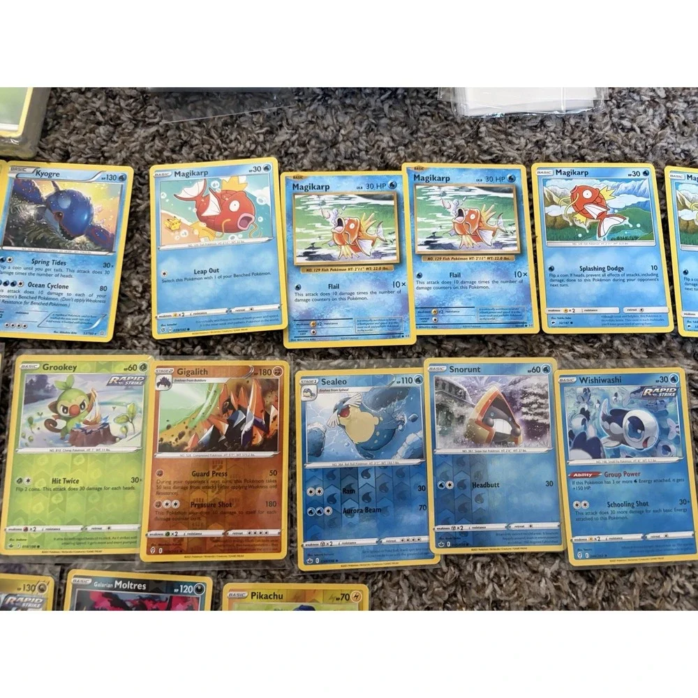 Pokemon Card Lot Reverse Holo Pikachu #28 Go + Lengendaries And Collectors Box